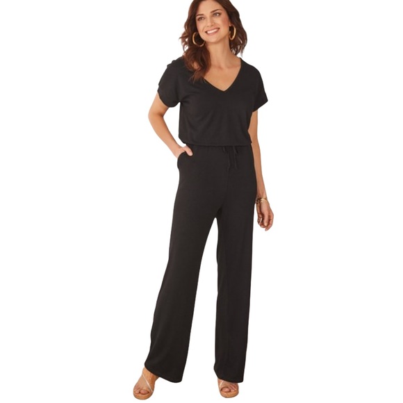 Soft Surroundings Pants - Soft Surroundings Black Roslyn Casual Jumpsuit